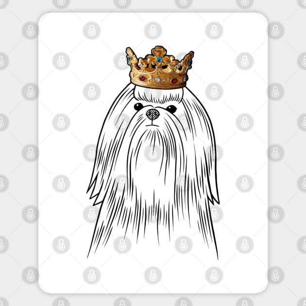 Maltese Dog King Queen Wearing Crown Magnet by millersye